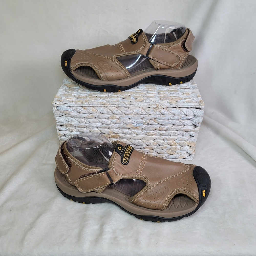 Camping Mens Brown Sandals Fisherman Outdoor Comfort Hiking Minimalist Size 11.5